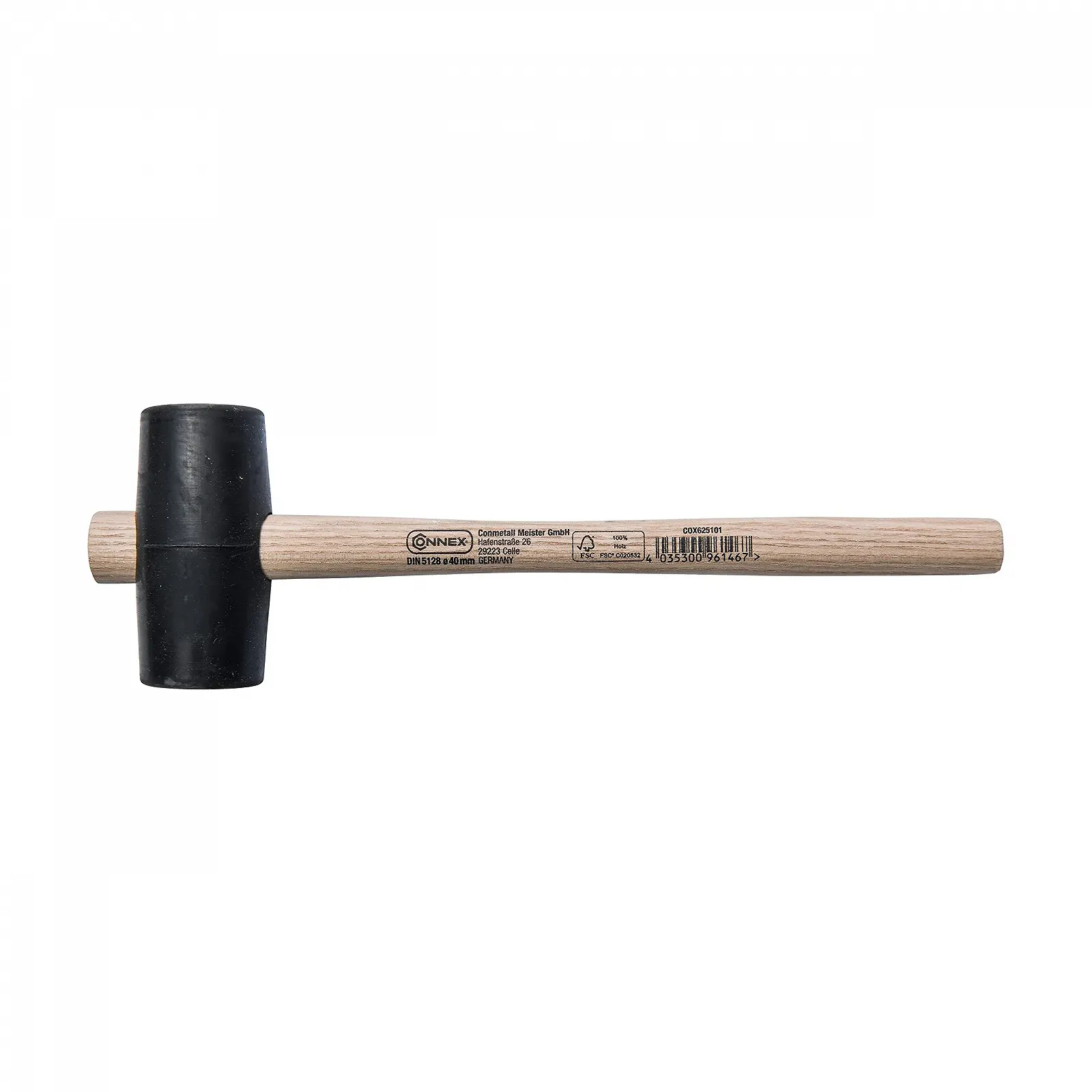 Резиновый молоток Conmetall COX625105 90 мм с деревянной ручкой, фото №1 Резиновый молоток Conmetall COX625105 90 мм с деревянной ручкой, фото №1