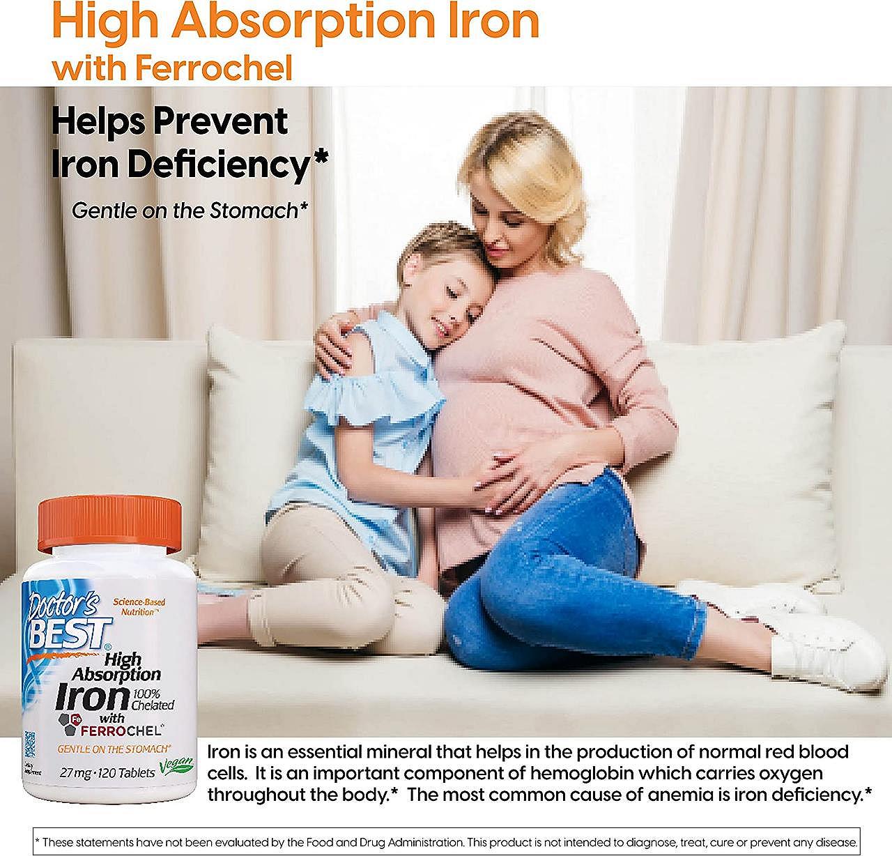 Железо High Absorption Iron With Ferrochel 27 mg 120 Tablets, фото №3