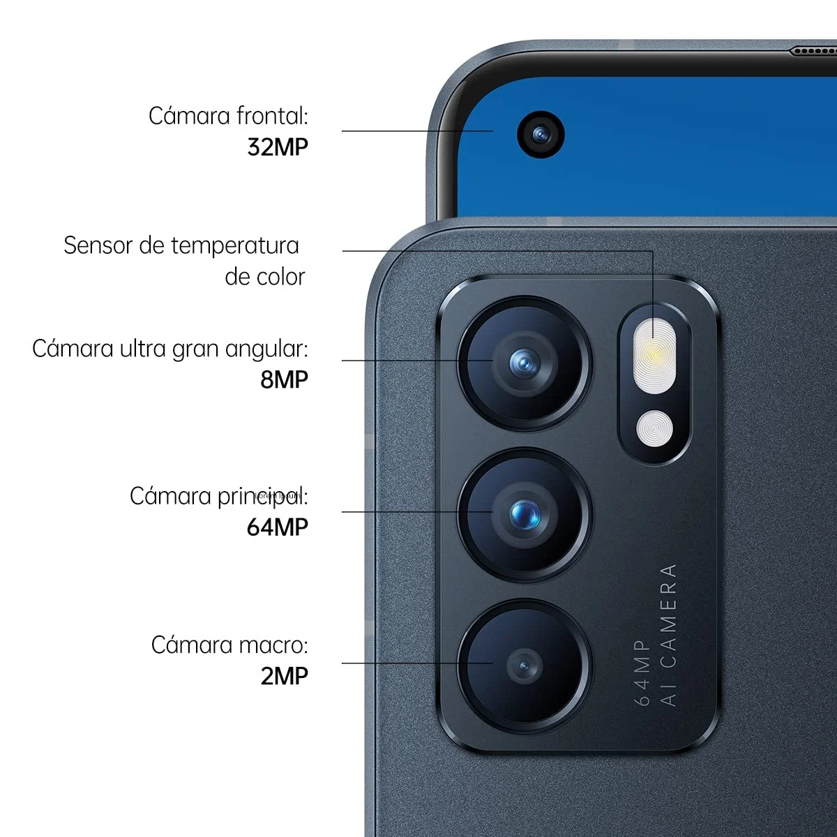 Смартфон OPPO Reno6 5G Dual 8GB RAM 128ГБ Сияющий черный, фото №2 Смартфон OPPO Reno6 5G Dual 8GB RAM 128ГБ Сияющий черный, фото №2