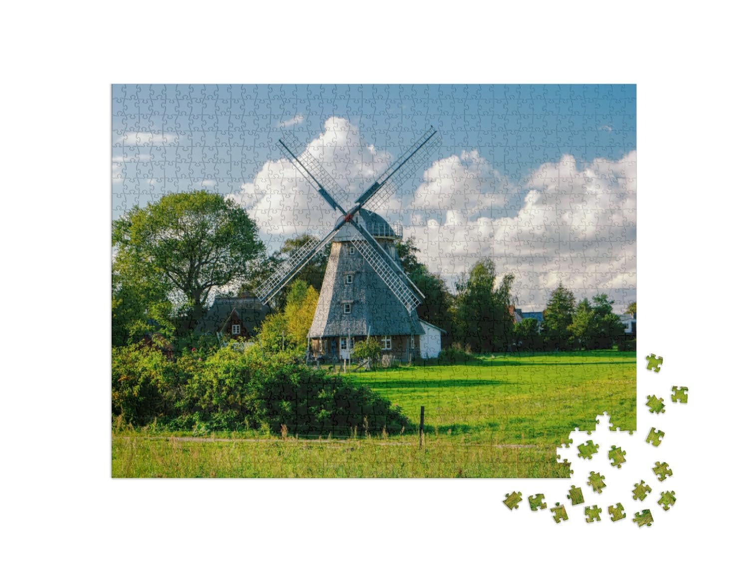 Пазл puzzleYOU Germany "Мельница Аренсхопа на Дарсе, Германия" 1000 элементов, фото №2