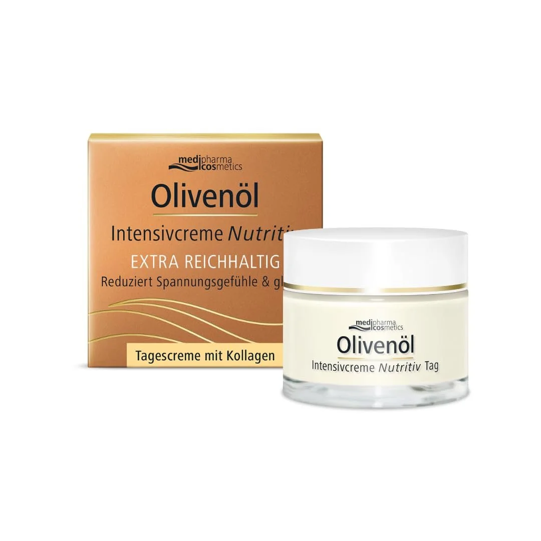 Денний інтенсивний крем для обличчя Medipharma Cosmetics Olive Oil з оливковою олією та колагеном 50 мл, фото №1