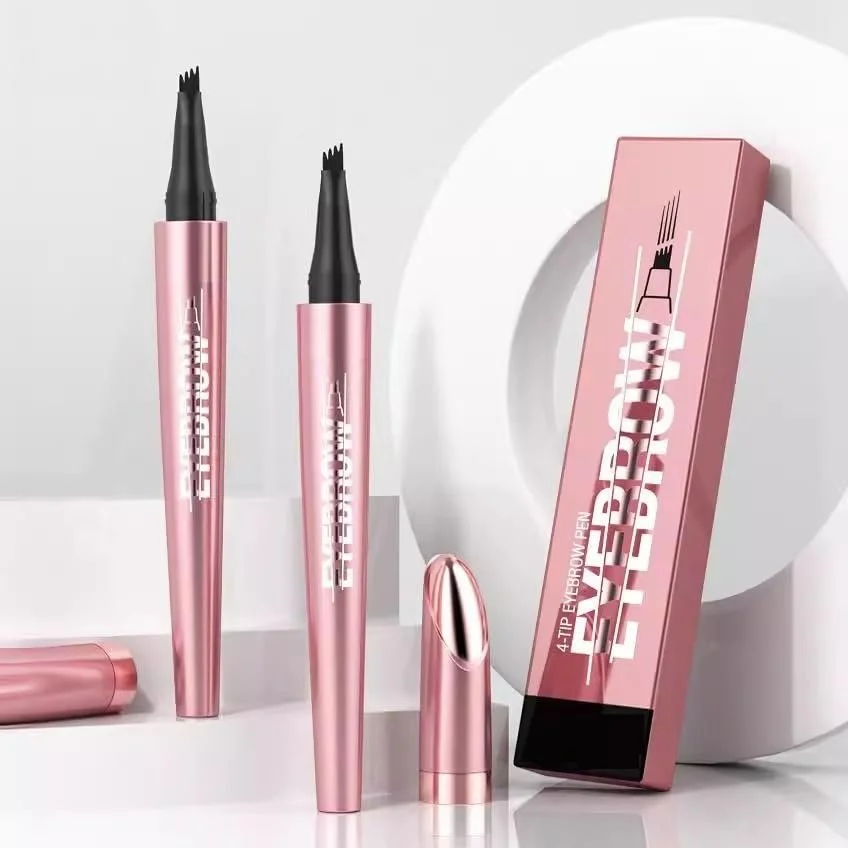 Олівці для брів (набір 2 шт.) 3D Micro Waterproof 4 Fork Tips Dark Coffee + Grey, фото №7