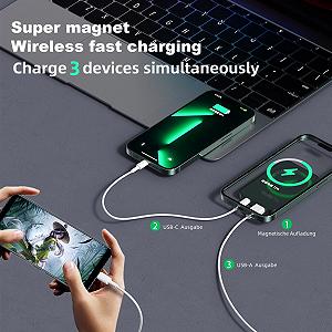 Внешний аккумулятор Magnetic Wireless 10000 mAh 22.5 Вт synthetic.ua - Фото 1
