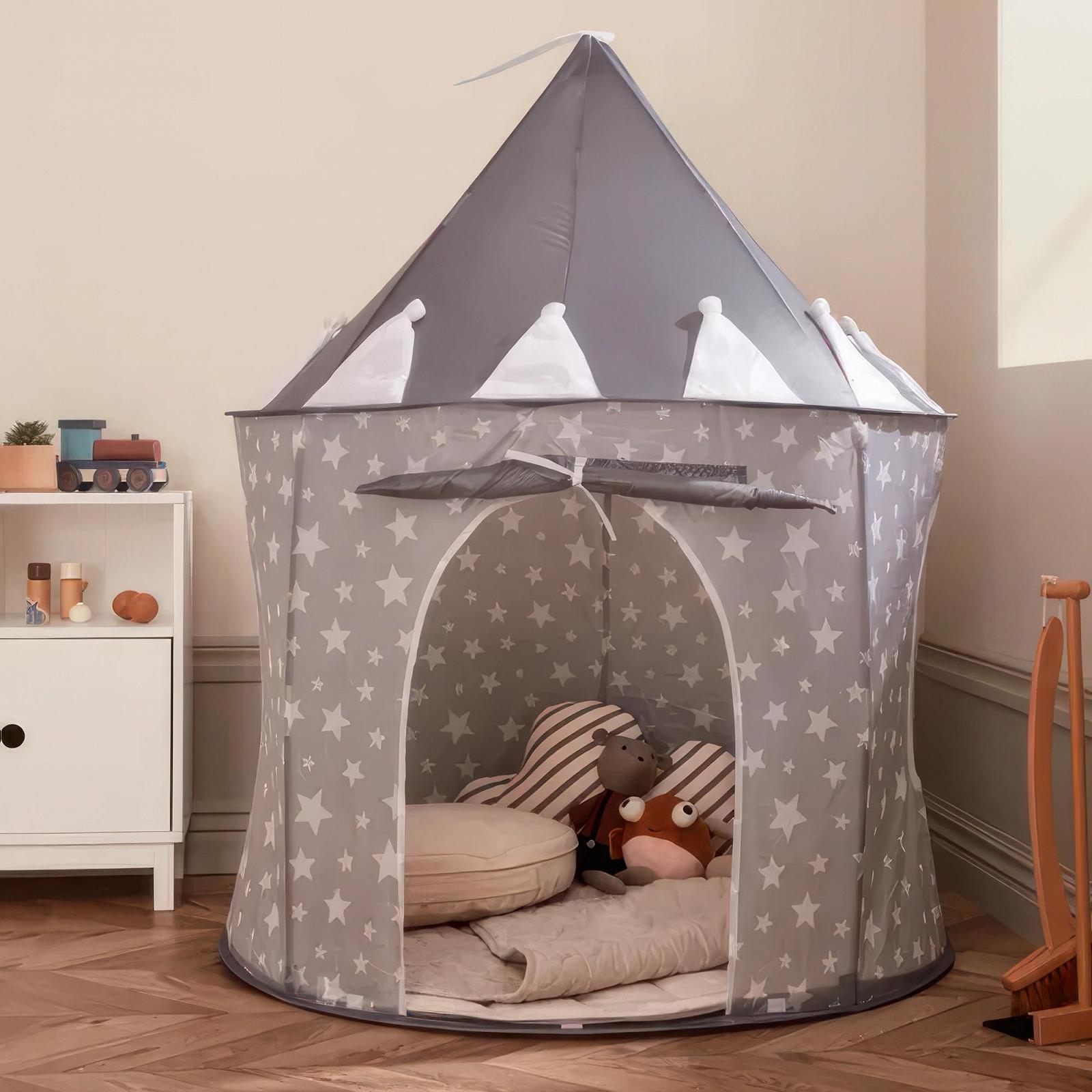 Игровой намет Relsy Pop Up Детский для дома/улицы Звездный узор 100 см x 135 см Серый, фото №6