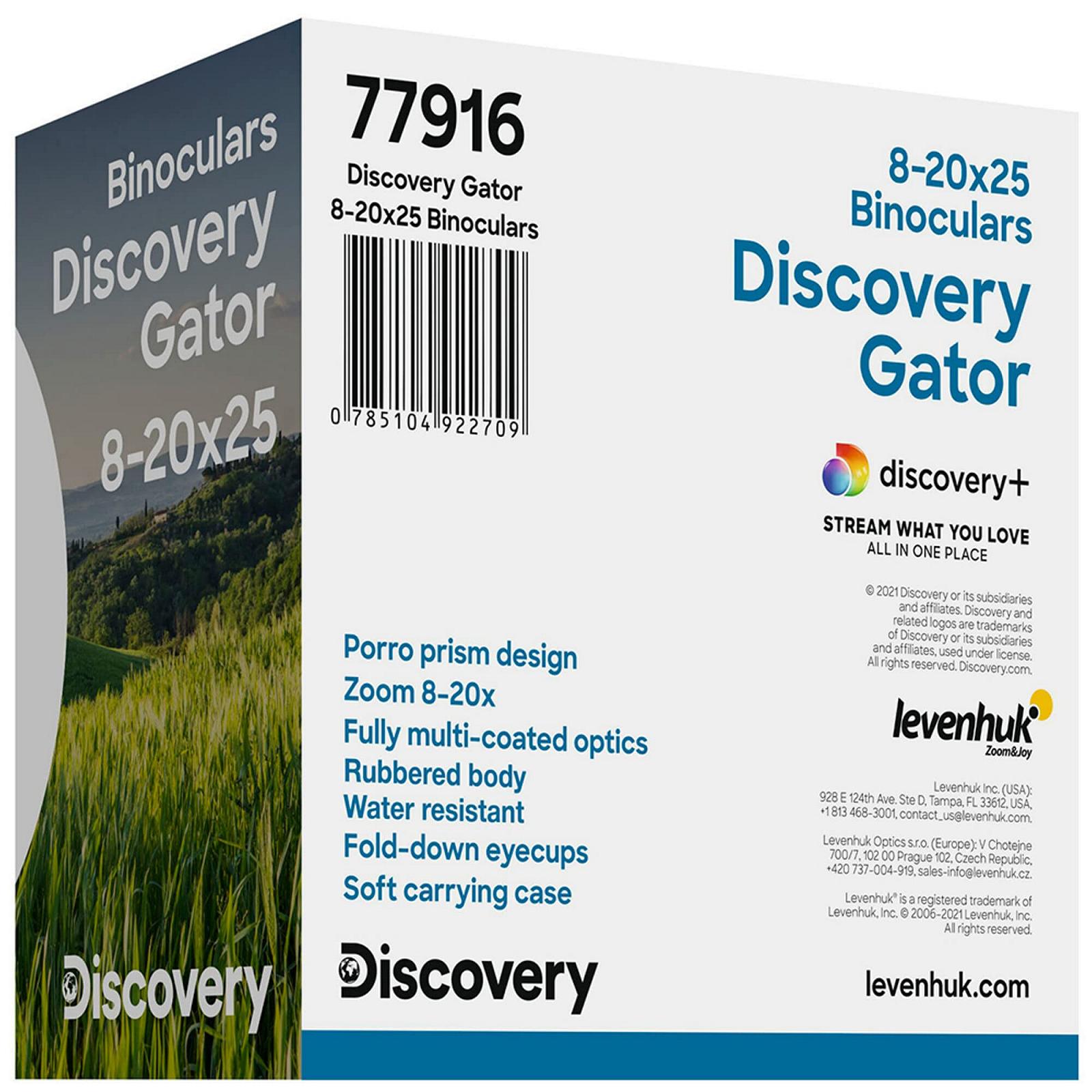 Бинокль Levenhuk Discovery Gator 8-20x25 Черный, фото №3