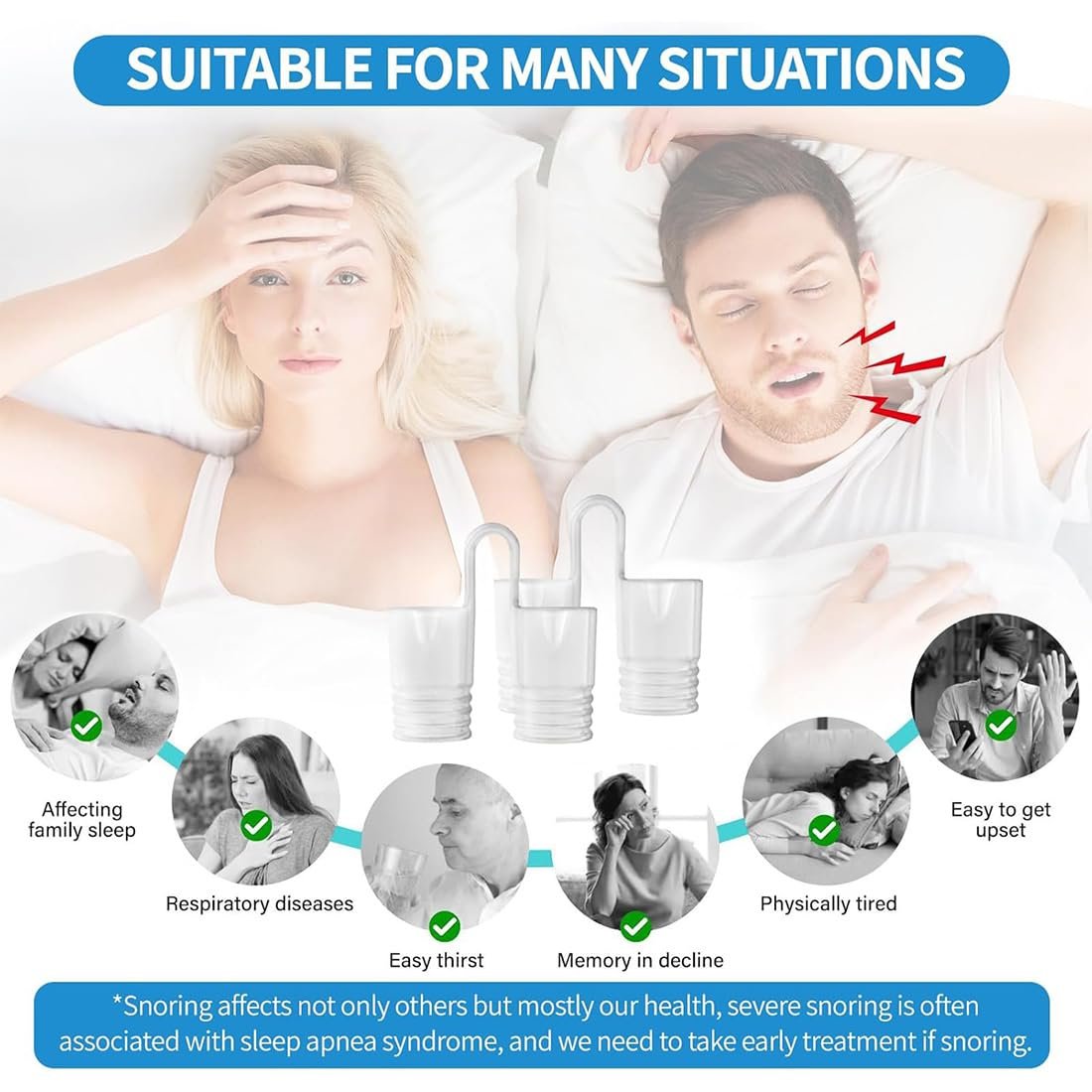 Набор из 8 носовых расширителей против храпа, многоразовый стопер., фото №6