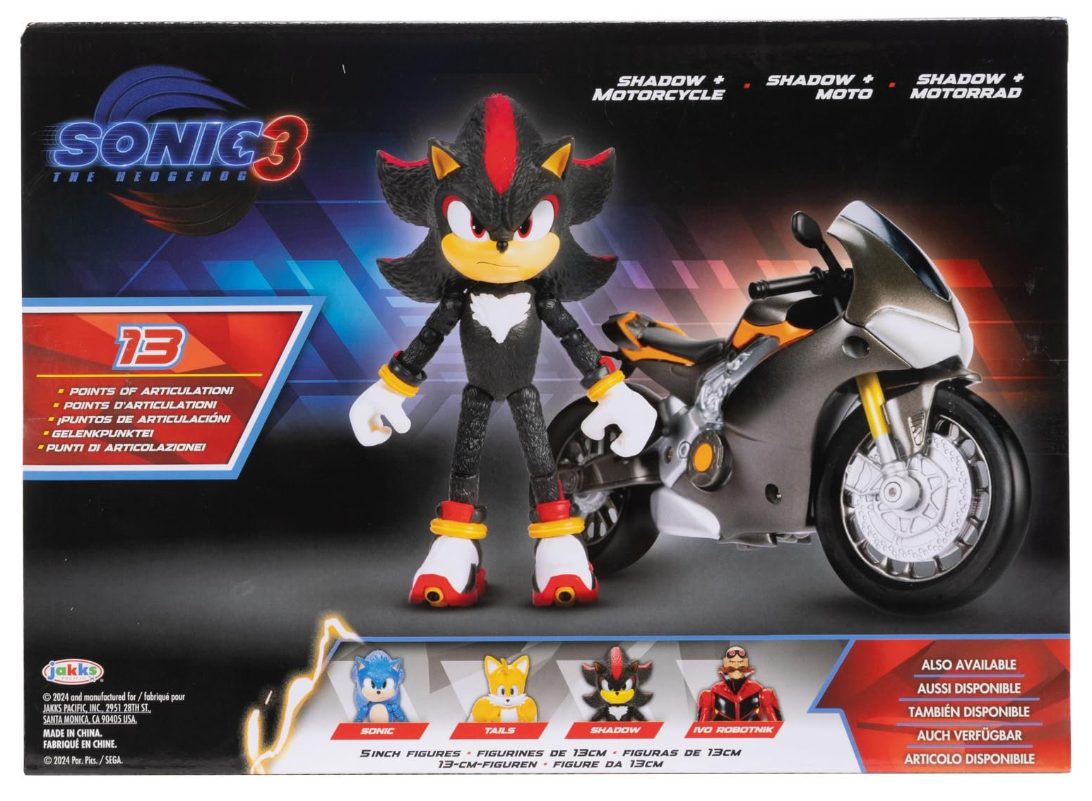 Фігурка Сонік Шедоу з мотоциклом Jakks Pacific / Sonic 3 Movie Shadow Sonic / 12,7 см, фото №10