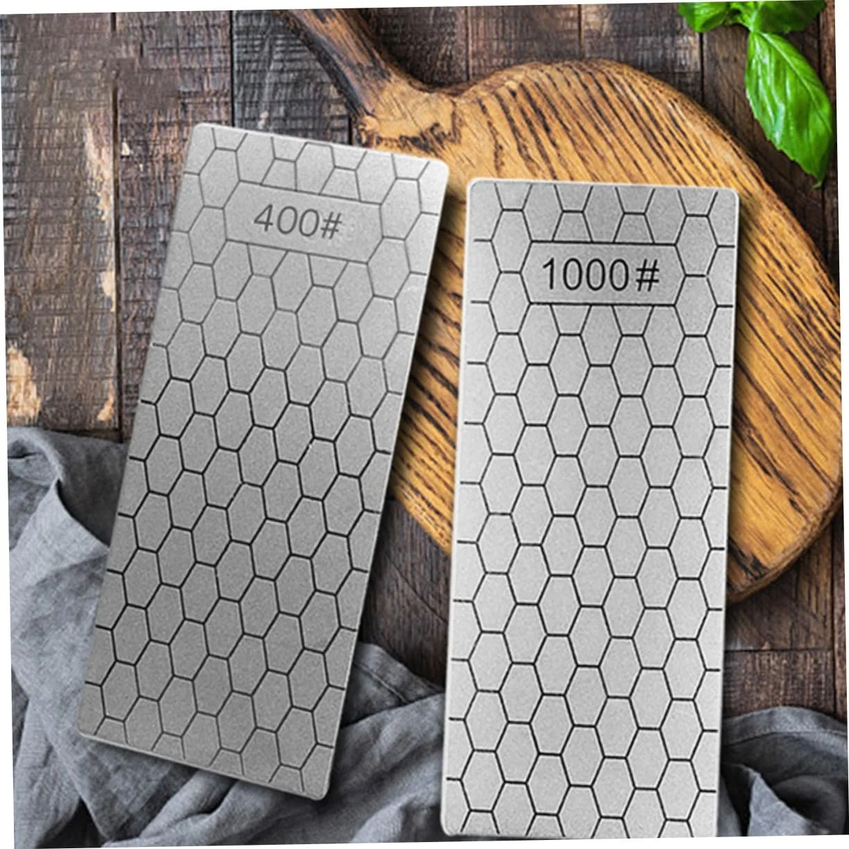 Набір інструментів для заточування ножів із 3 предметів круглий двосторонній з ручкою Diamond Silver, фото №6