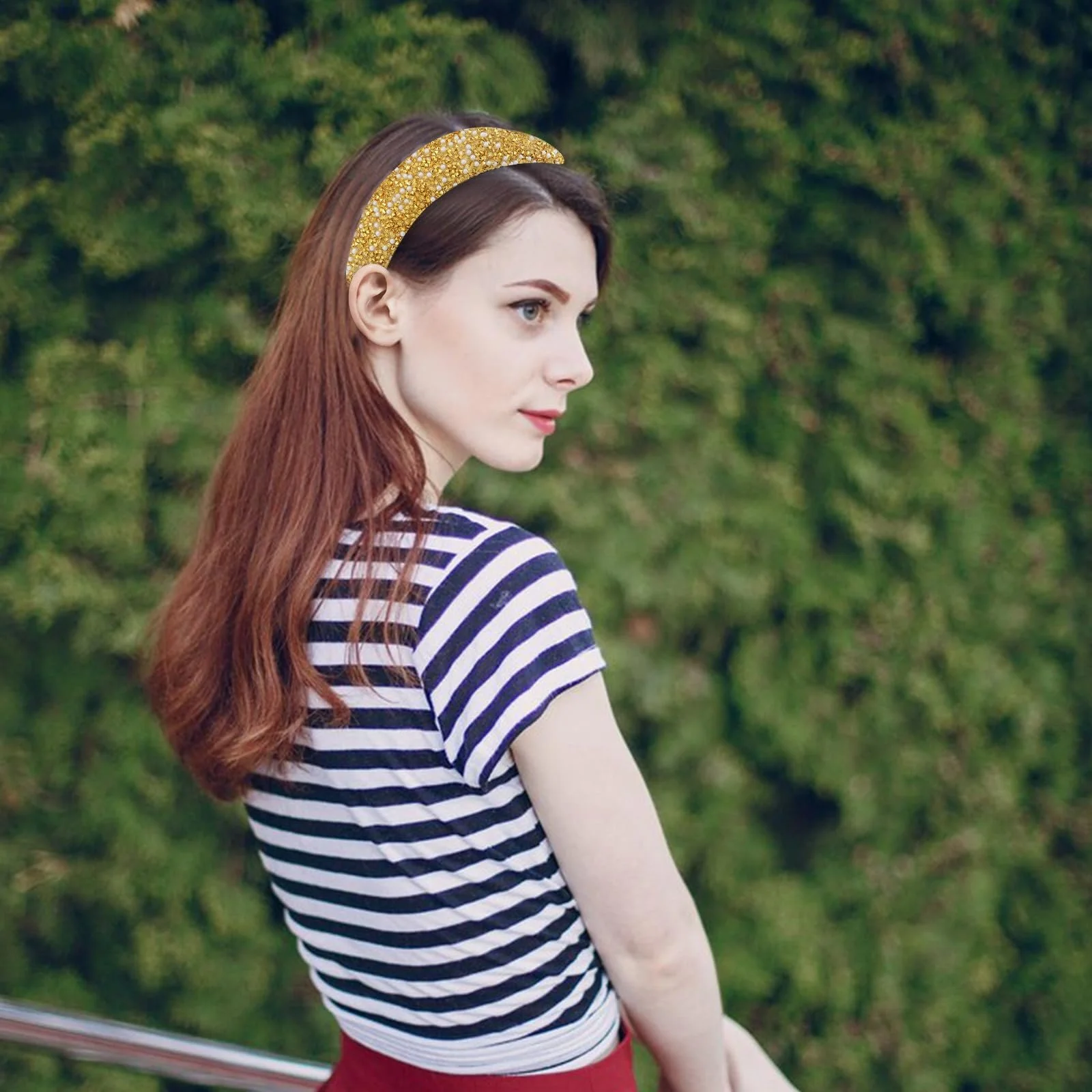 Обруч Широкий Блискучий Зі Стразами, фото №6