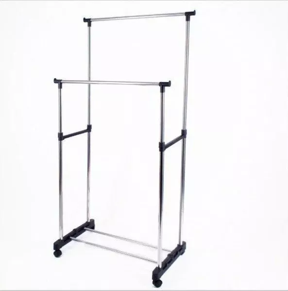 Универсальная Прочная Двойная напольная передвижная стойка для одежды Double-Pole 8006, фото №2