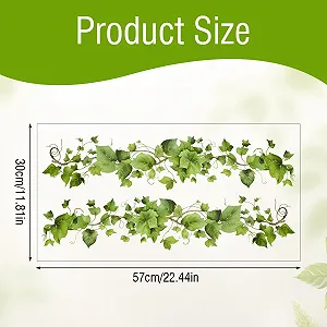 Наклейки на стену Зеленые лианы Растения Плющ Листья 4 шт. Самоклеящиеся synthetic.ua - Фото 1