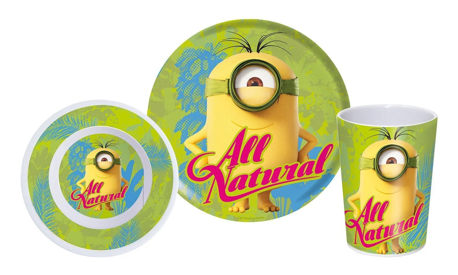 Набор для завтрака для девочек Minions Despicable Me, 3 предмета, фиолетовый, зеленый, фото №1