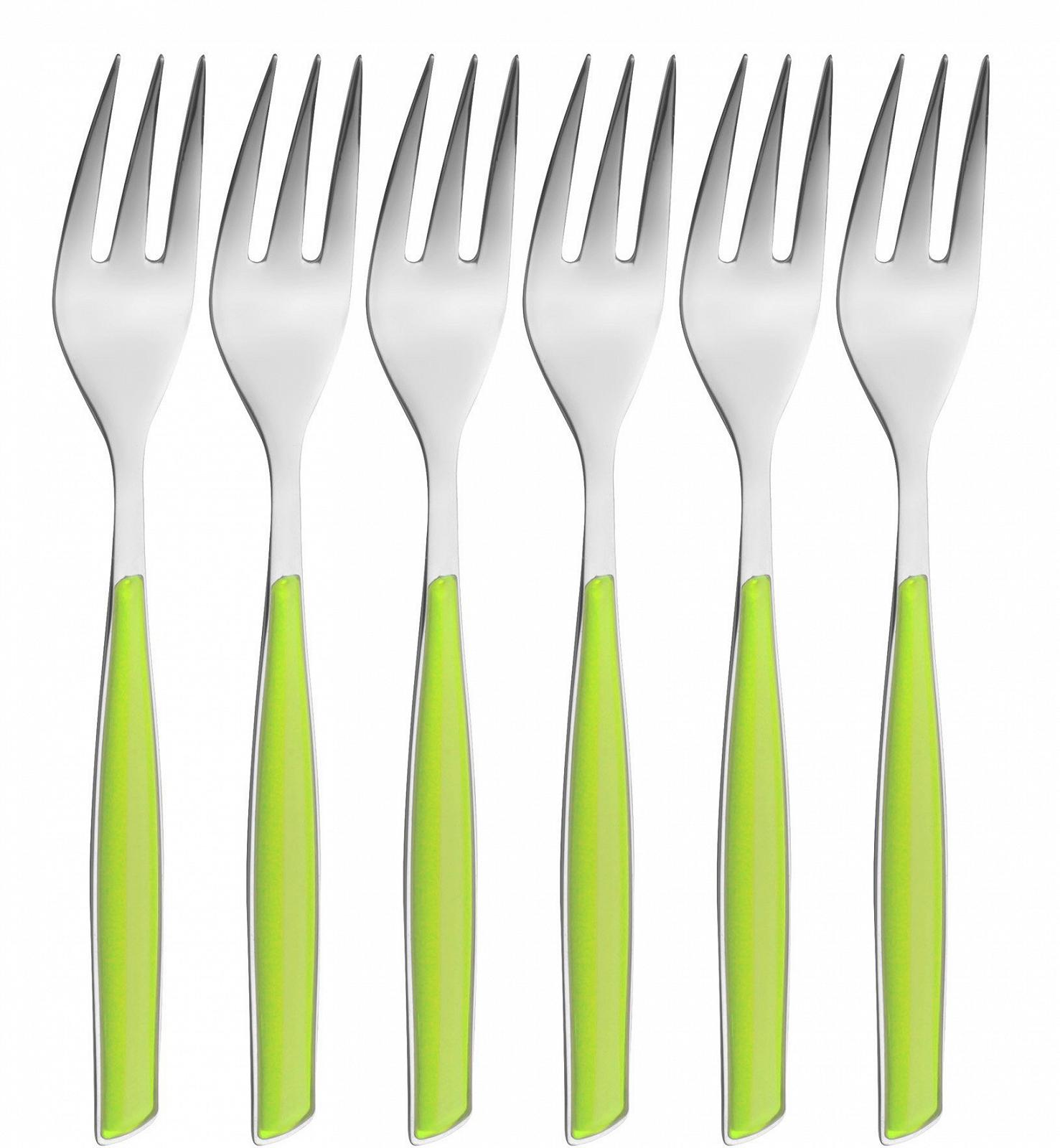 Вилка для торта Bugatti Glamour GLMU-021F17/6, набор 6 шт, зеленый, фото №1