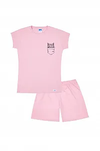 Піжама для дівчинки Кот в кишені Бавовняна - Фото 1