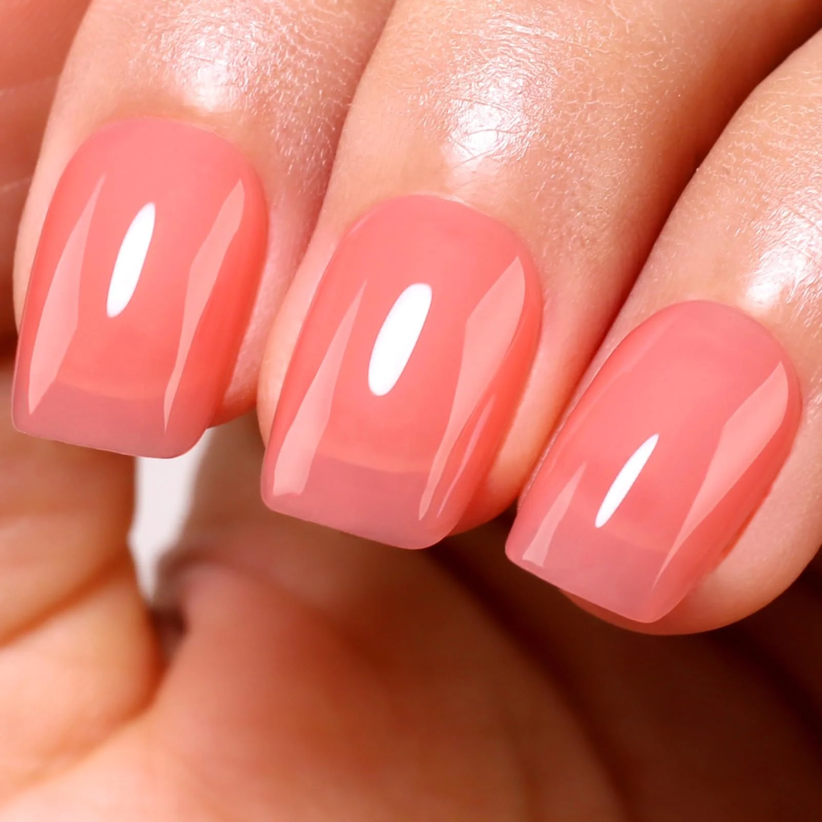 Гель-лак Imtiti Прозрачный Персиковый Румянец 15 мл Желейный Персиково-Розовый Прозрачный УФ LED, фото №2