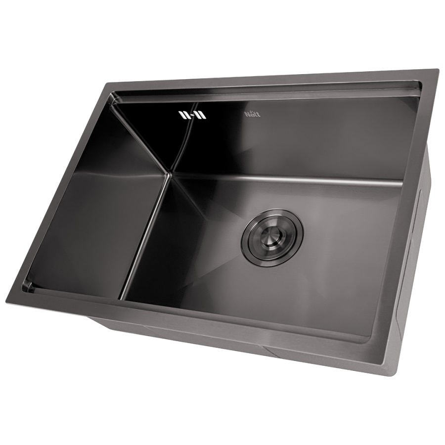 Кухонна мийка чорна під стільницю 1.5 мм, з PVD покриттям Nett NB-5742, фото №2