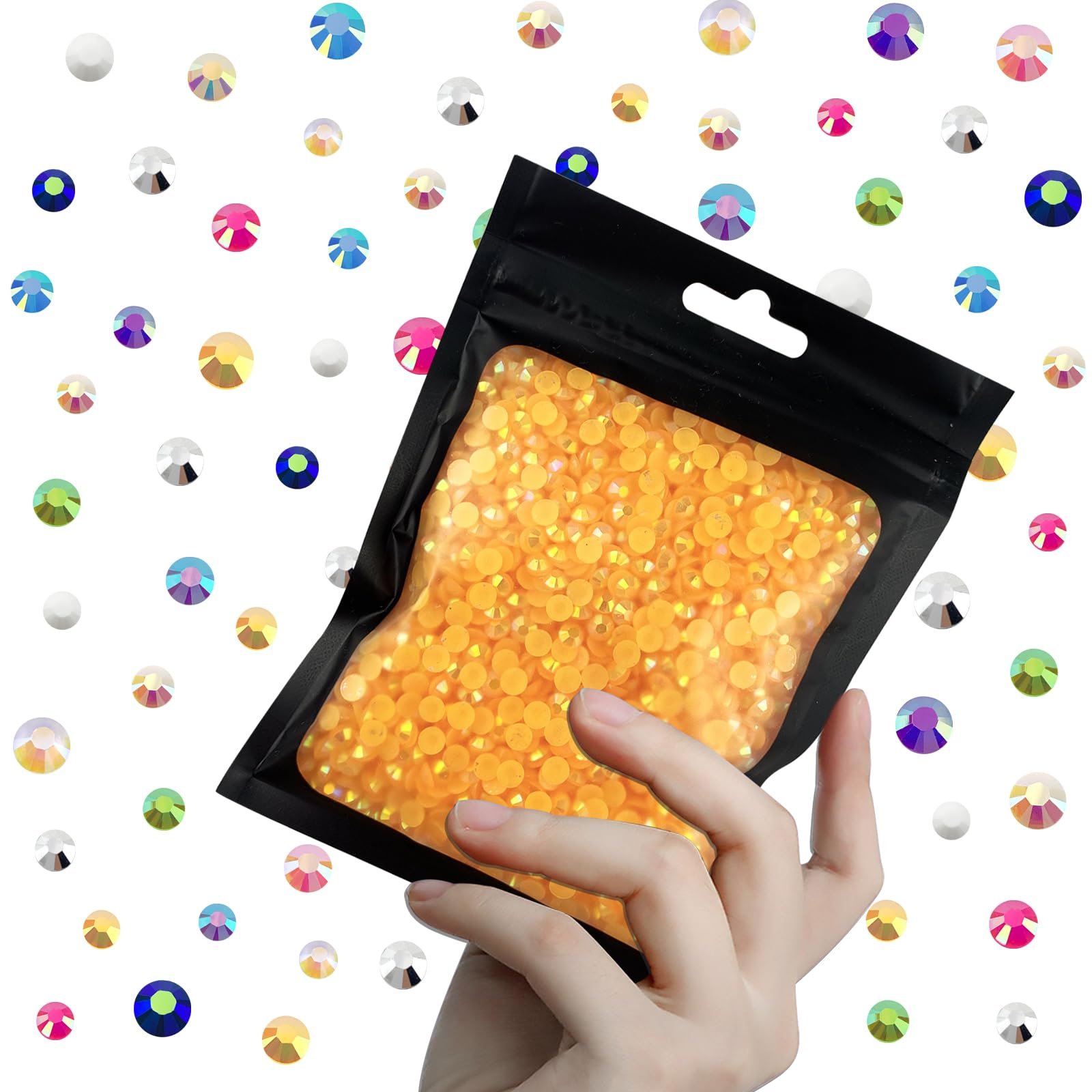 Стрази Плоскі Помаранчево-Жовті Resin, 5 мм, 3000 шт., фото №1