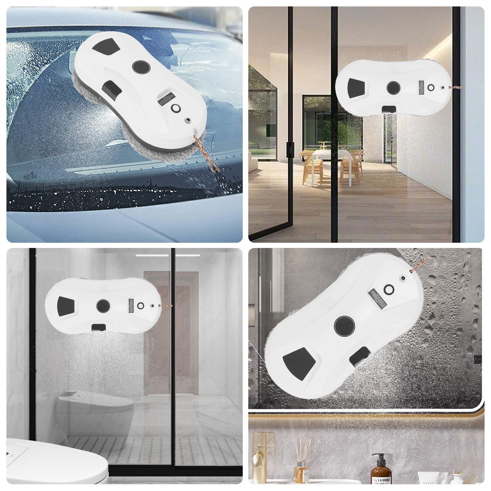 Робот для мойки окон Electric Window Cleaner с функцией распыления Automatic Window Cleaning Robot Wireless 2800 Pa Window Cleaning Robot с дистанционным управлением 6 салфеток из микрофибры, фото №5