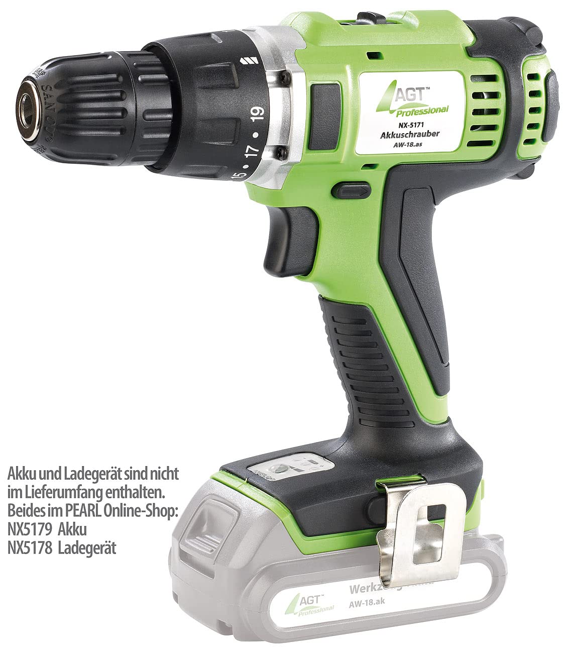 Шуруповерт AGT Professional AW-18.as 20 В (без аккумулятора), фото №2