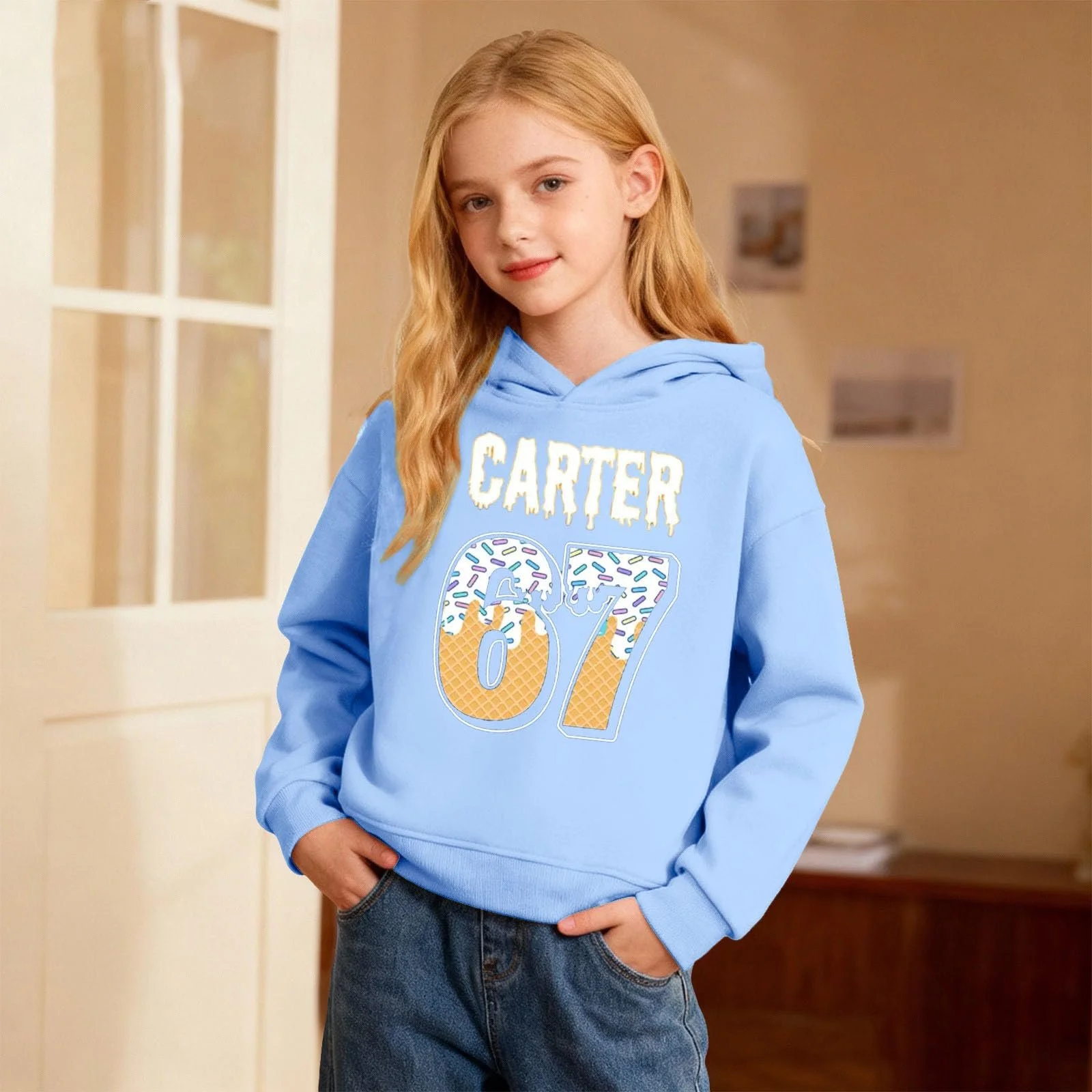 Худи Детский Толстовка для девочек и мальчиков Дышащий Удобный Повседневный Модный Худи С интересными принтами Для теплых активных дней Толстовка Куртка с длинными рукавами, фото №2