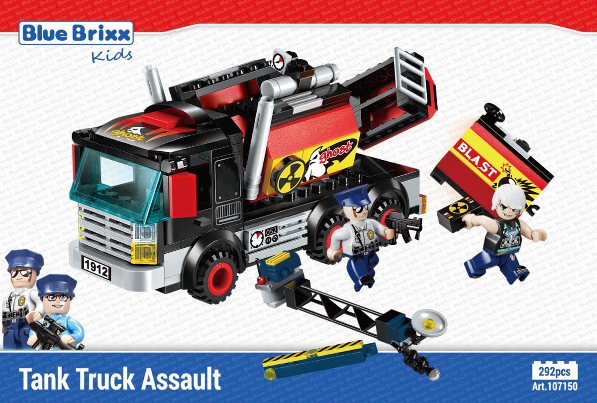 Набор BlueBrixx Kids 107150 – City Police Ограбление бензовоза из зажимных блоков 292 элемента, фото №2 Набор BlueBrixx Kids 107150 – City Police Ограбление бензовоза из зажимных блоков 292 элемента, фото №2