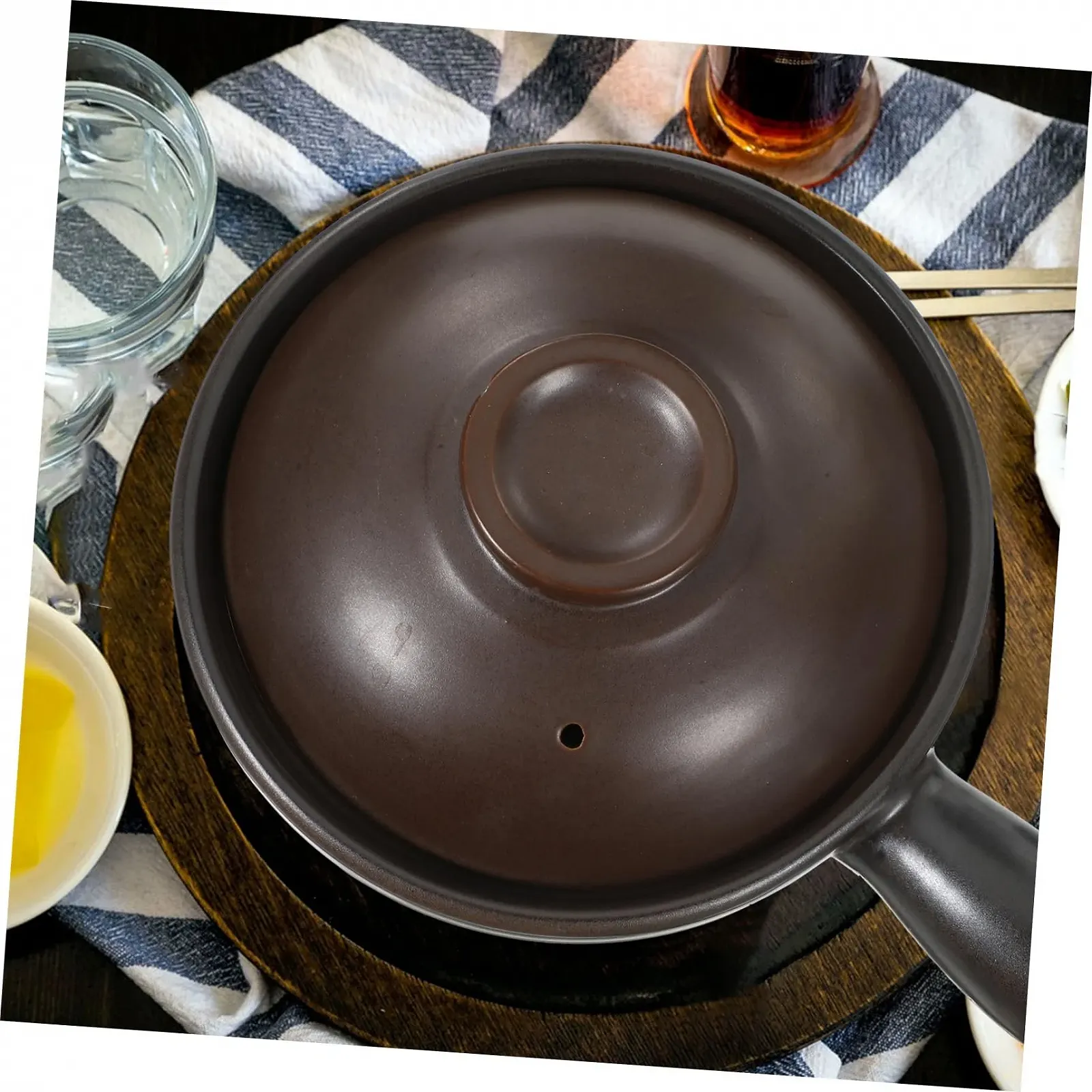 Ківш Zerodeko керамічний з кришкою та однією ручкою Термостійкий, фото №4