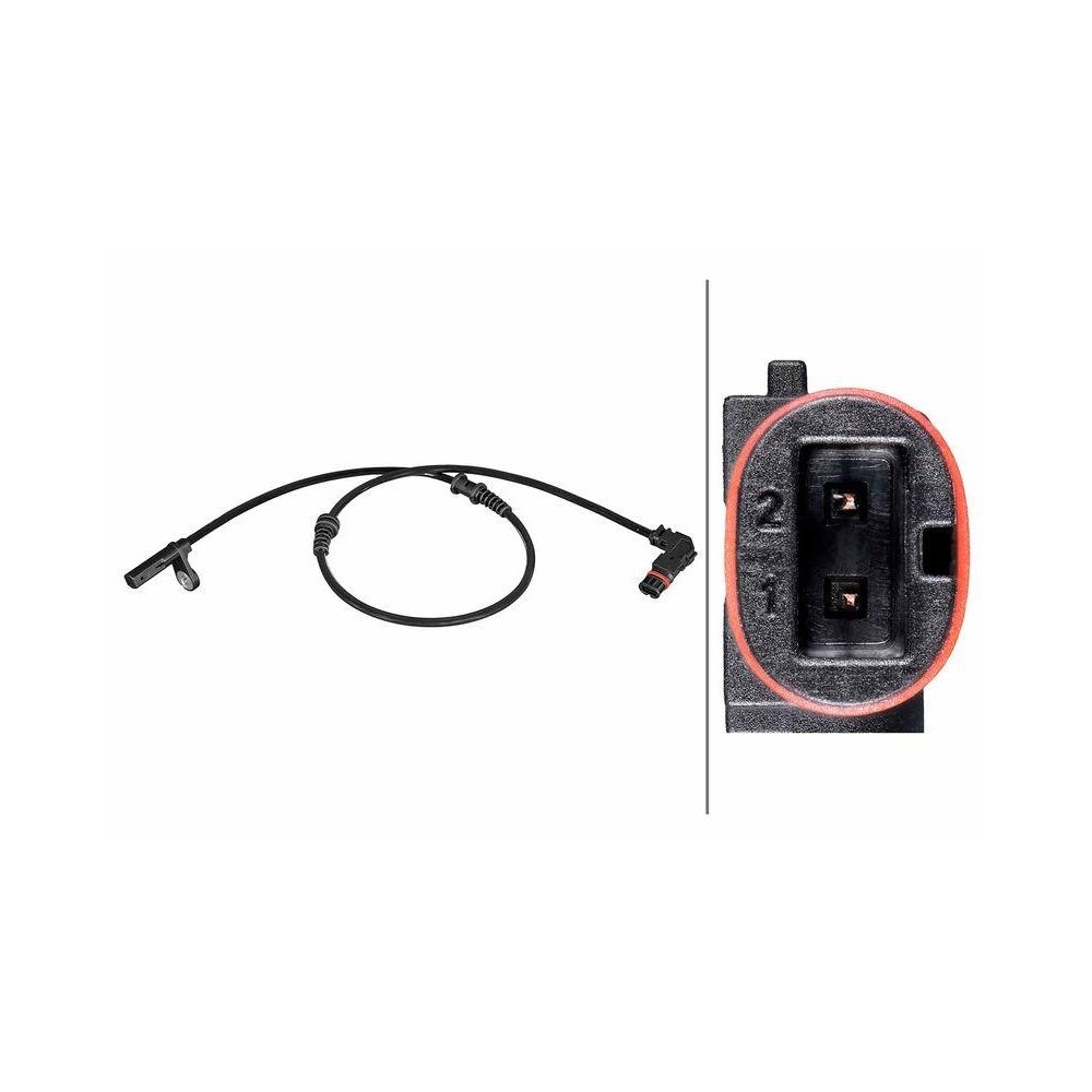 Датчик частоты вращения колеса HELLA 6PU 358 216-721 для MERCEDES-BENZ, передний мост, фото №1