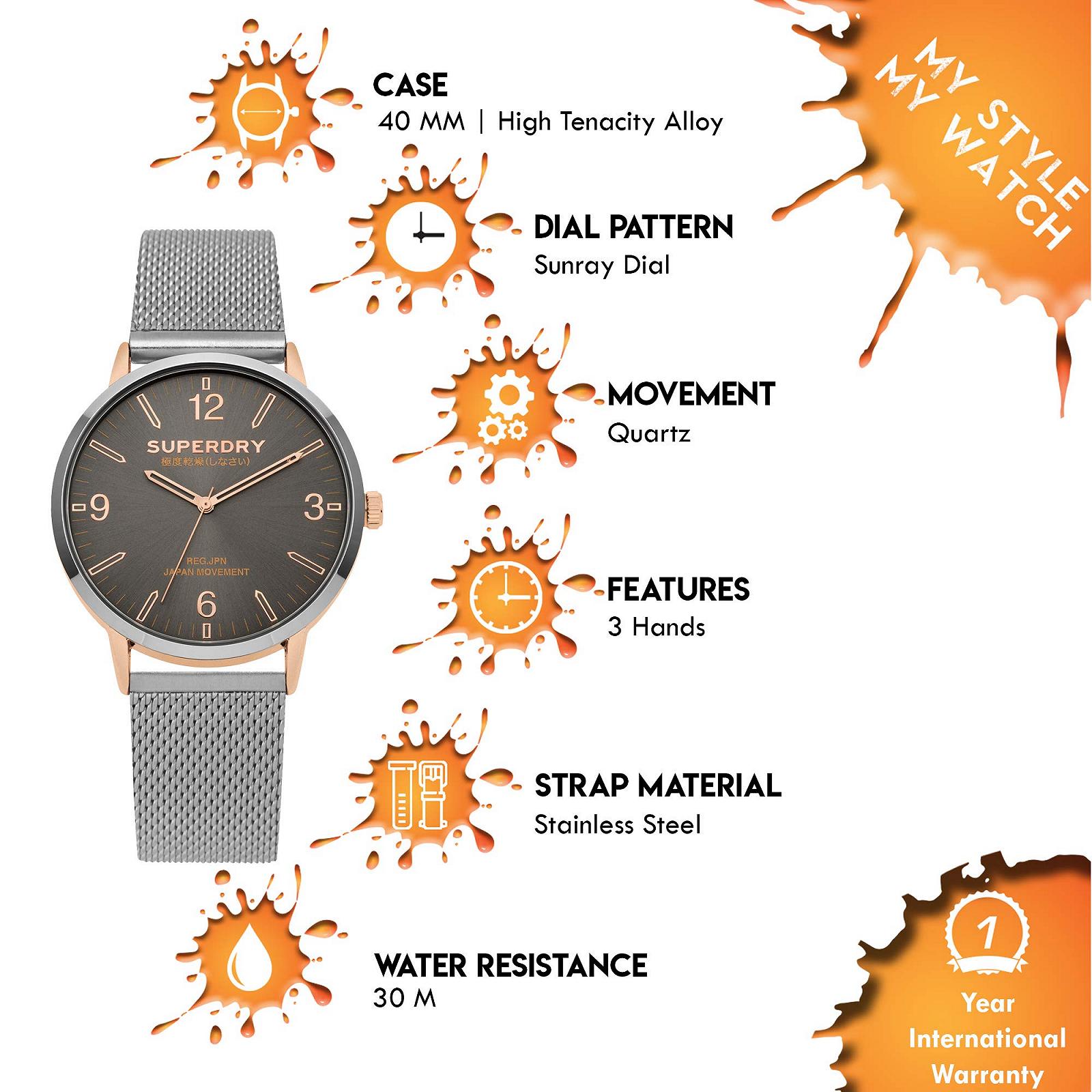 Мужские часы Superdry SYG259SM Аналоговые Кварцевые Нержавеющая сталь, фото №2