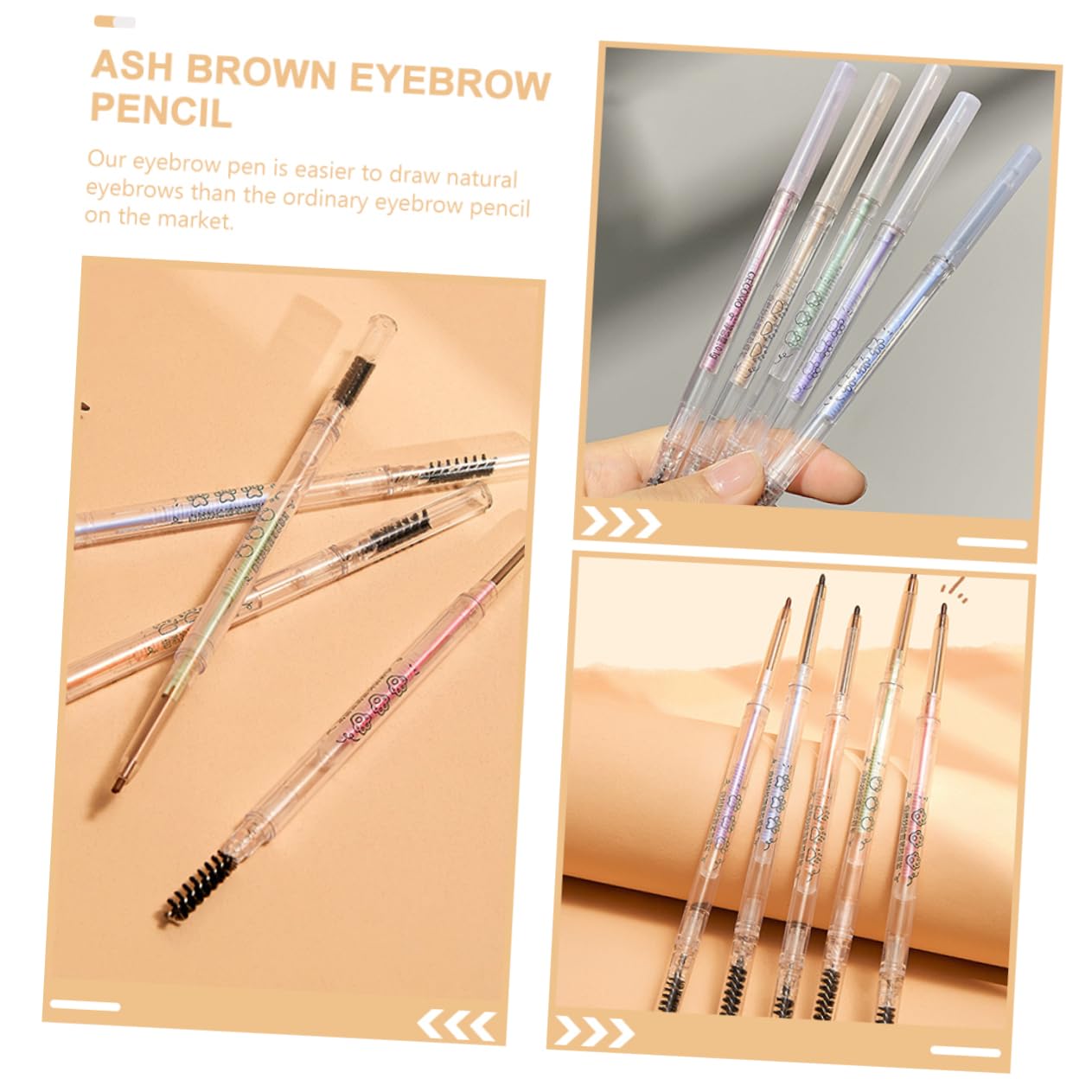 Набор FRCOLOR 5 карандашей для бровей Mint Brow Makeup Brown, фото №3