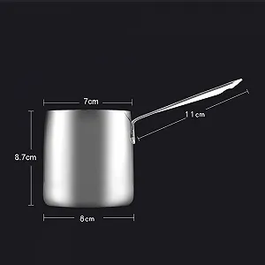 Турка из нержавеющей стали для индукции 370 мл - Современная турецкая кофеварка Cezve с 3-слойным стальным основанием - Подходит для индукционных, электрических, стеклокерамических, газовых плит synthetic.ua - Фото 1