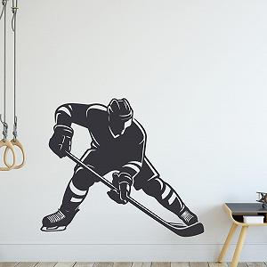 Наклейка на стіну GRAZDesign Ice Hockey Player Самоклейна 67 x 57 см Чорний - Фото 1