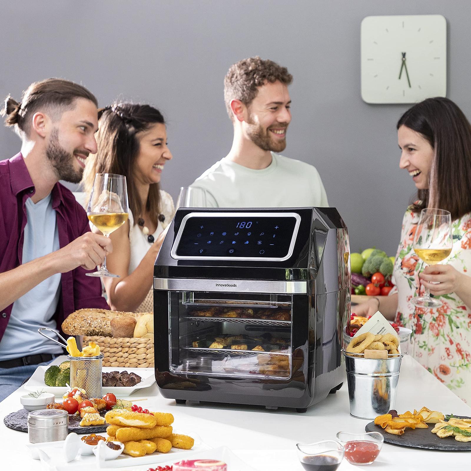 Мультипечь-печь InnovaGoods 12 л 1800 Вт 10 программ сенсорный экран смотровое окно, фото №7