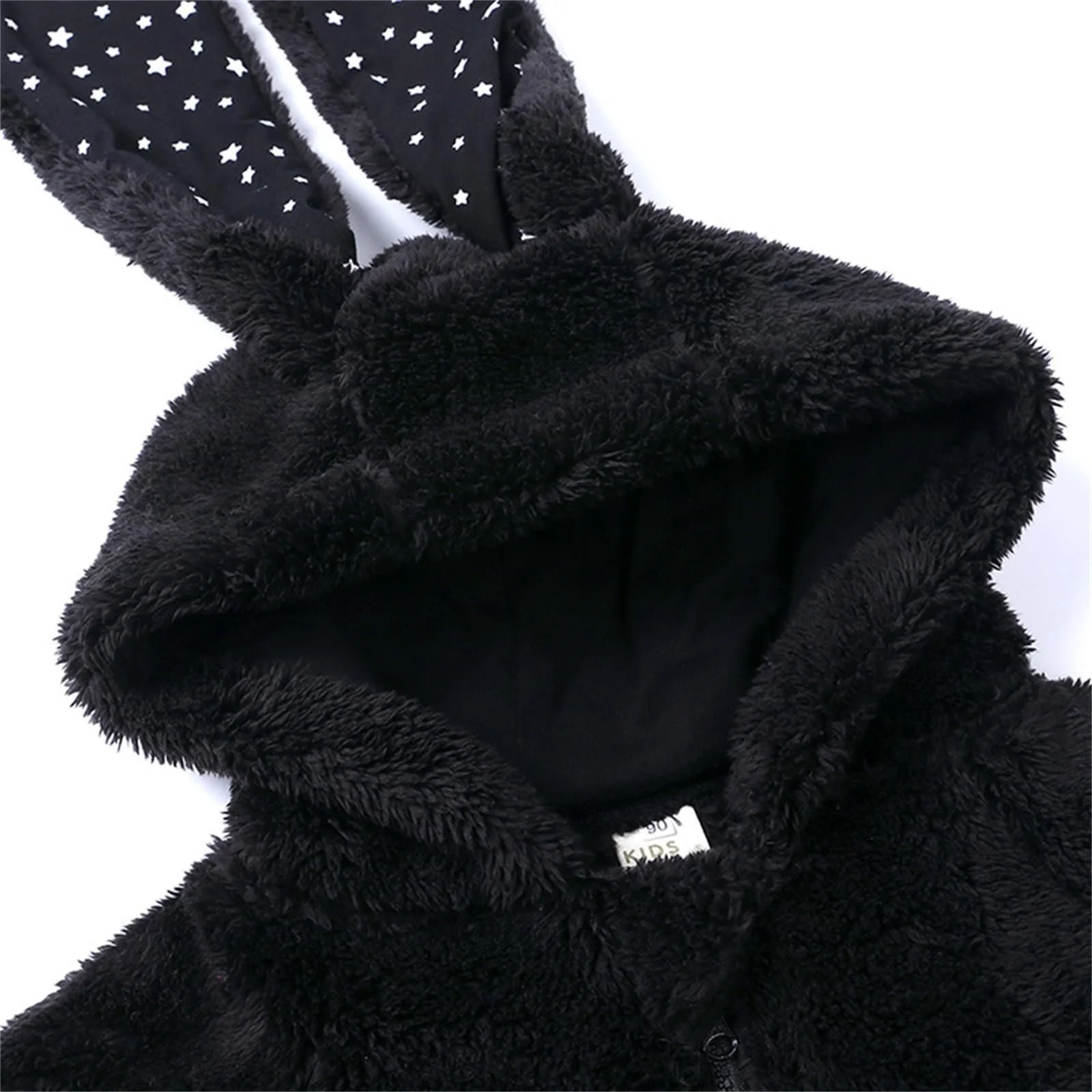 Флисовая куртка для детей с длинными кроличьими ушами Generisch Теплая Зимняя одежда для мальчиков девочек малышей, фото №5