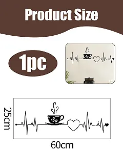 Набір наклейок на стіну Kitchen Decor Coffee Time Cups DIY Чорний synthetic.ua - Фото 1