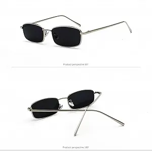 Класичні прямокутні сонцезахисні окуляри WDZAYXC Ретро Тонка металева оправа Вінтажні synthetic.ua - Фото 1