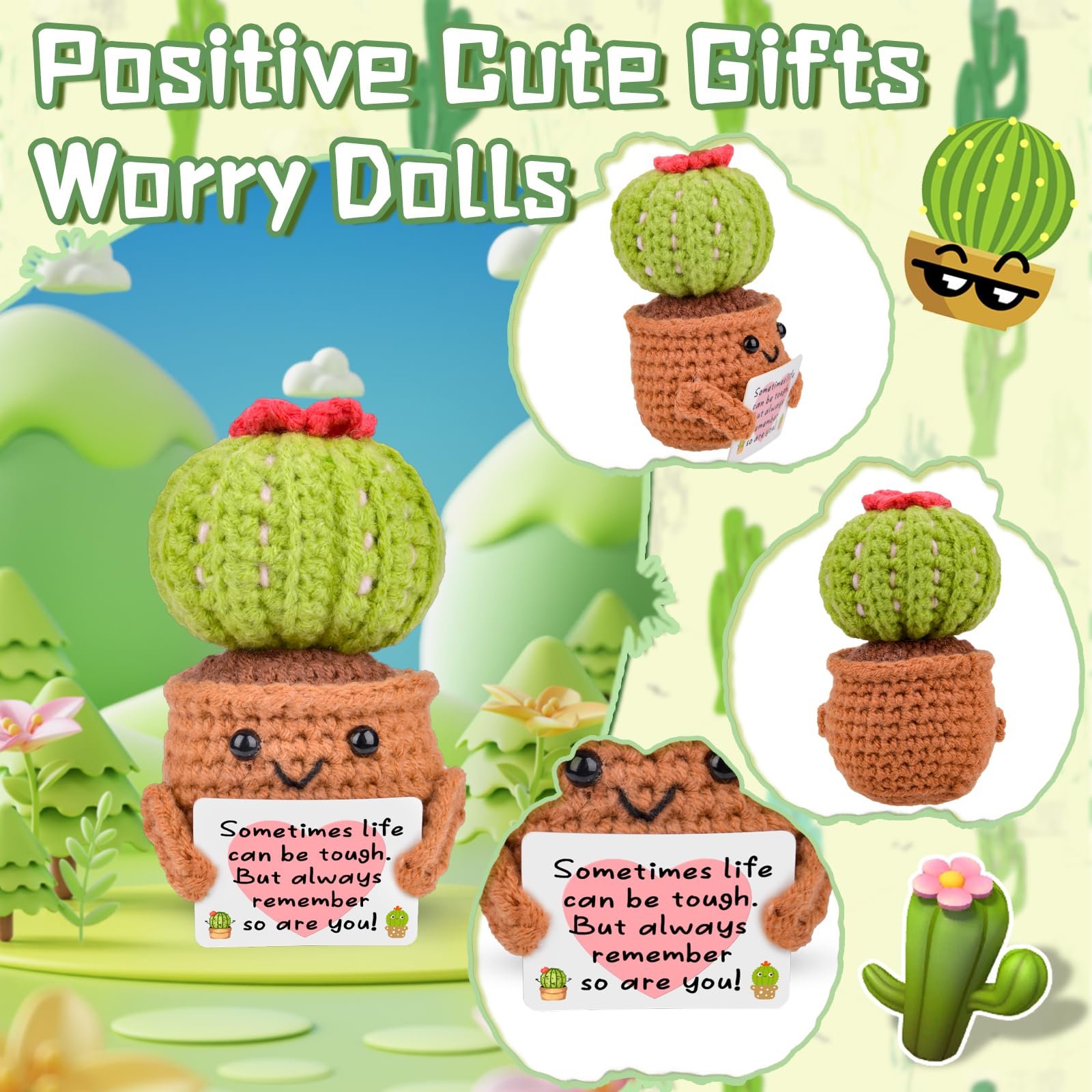 Pipihome Позитивная картошка Подарки Карманный оберег Креативная плюшевая фигурка (Кактус), фото №2