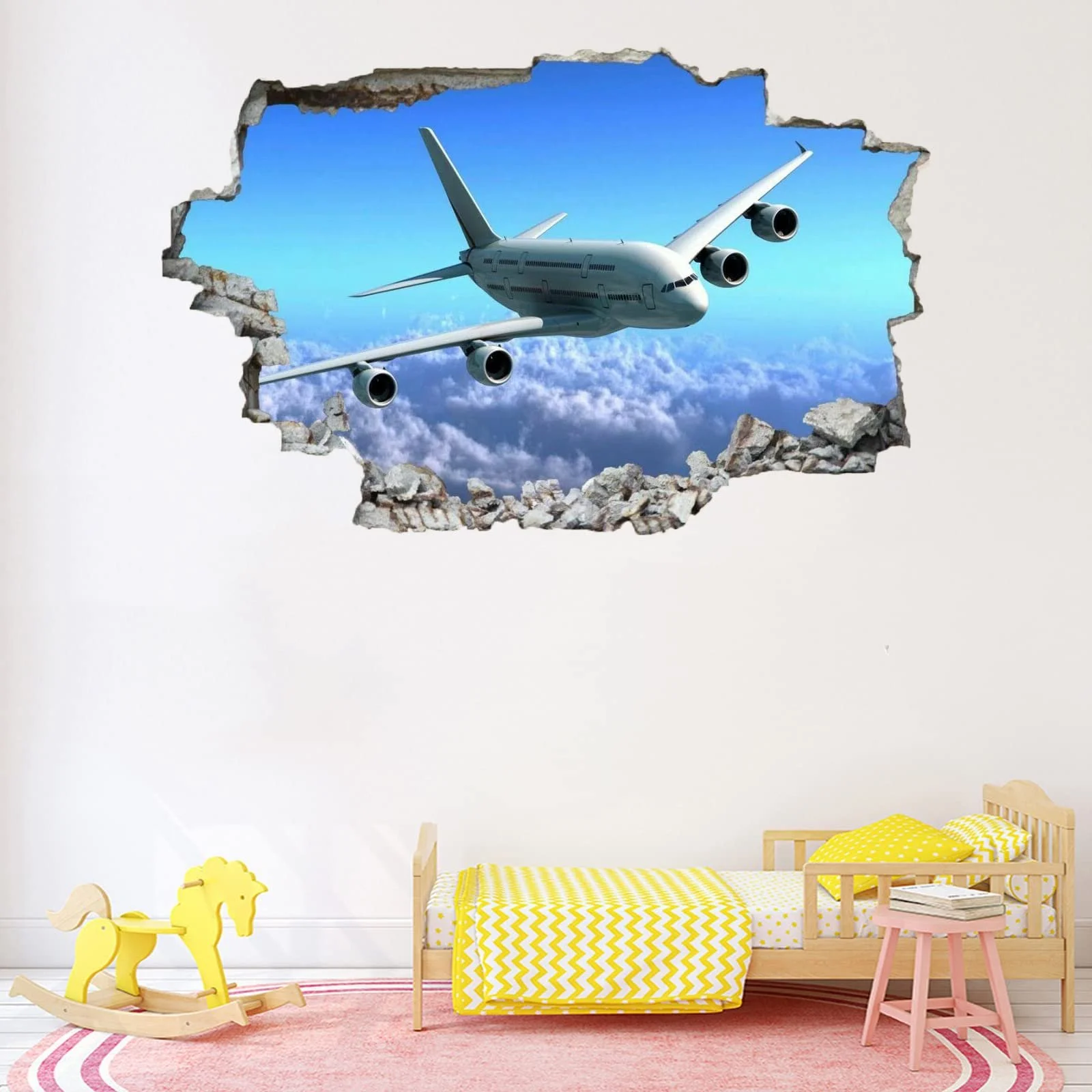 Наклейка на стіну 3D Літак Небо Хмари Вид з вікна 83 x 55 см, фото №4 Наклейка на стіну 3D Літак Небо Хмари Вид з вікна 83 x 55 см, фото №4