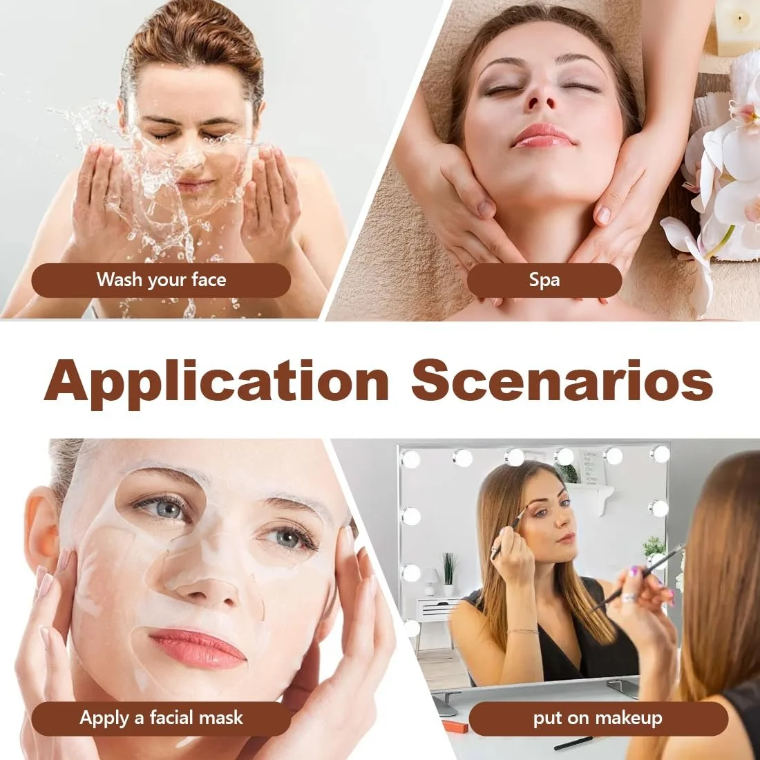 Набір з 3 регульованих косметичних пов'язок для волосся з застібкою, фото №6