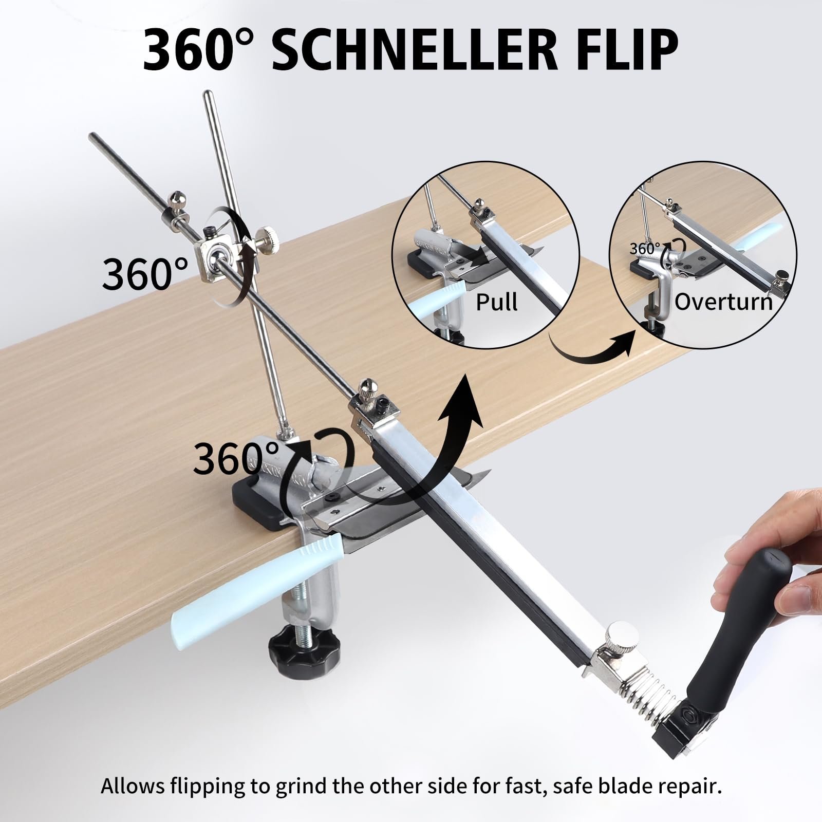 Точильна система для ножів професійна поворотна 360° 14 предметів, фото №3 Точильна система для ножів професійна поворотна 360° 14 предметів, фото №3