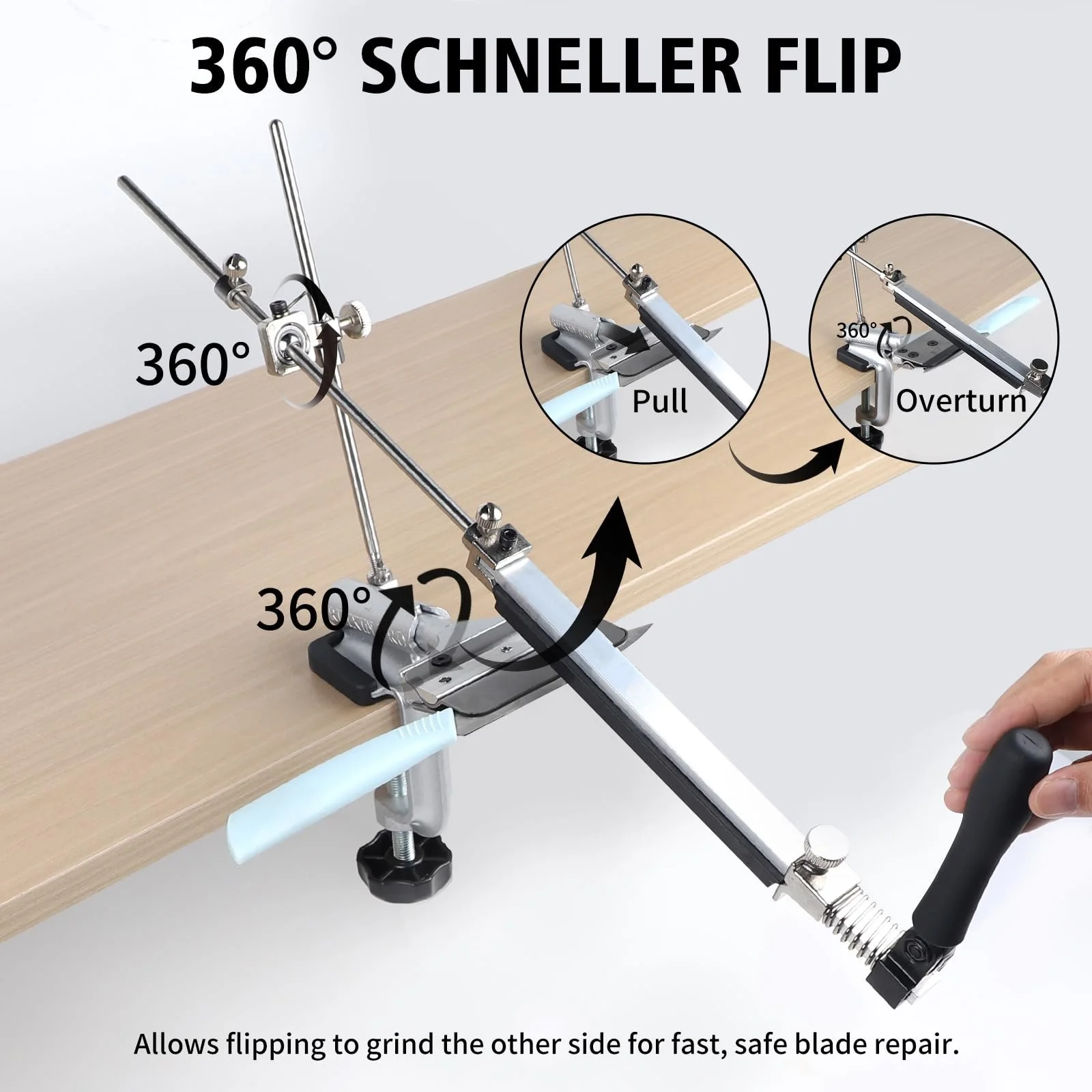 Точильная система для ножей профессиональная поворотная 360° 14 предметов, фото №3 Точильная система для ножей профессиональная поворотная 360° 14 предметов, фото №3