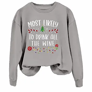 Женский рождественский джемпер Generico Санта Клаус Элегантная повседневная 3D-печать Рождественские рубашки Легкий рождественский джемпер с длинным рукавом - Фото 1