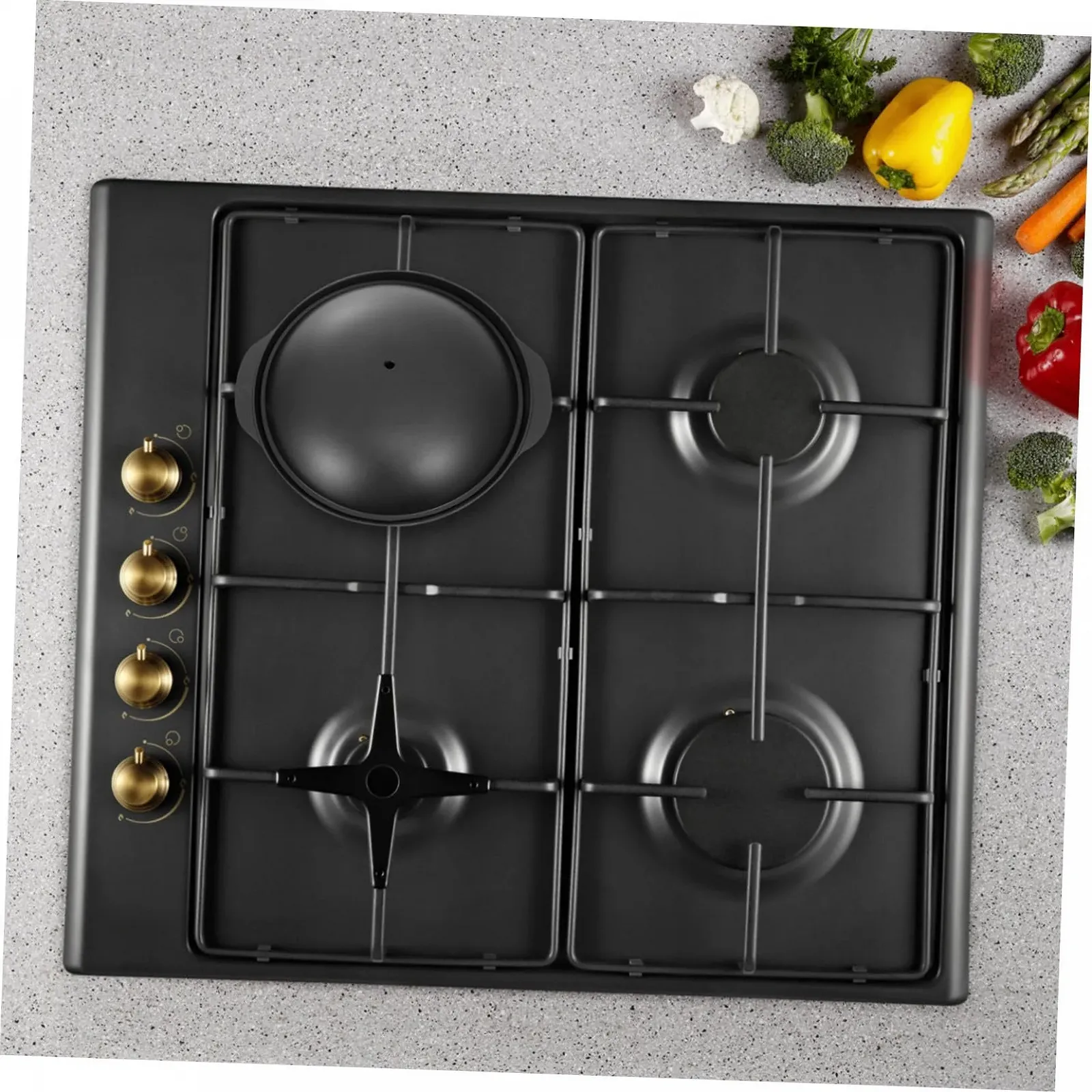 Каструля алюмінієва чорна жаростійка з кришкою антипригарна для рису та тушкування, фото №9