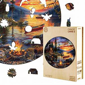 Дерев'яний пазл Lake House 300 деталей з коробкою та міні-мольбертом synthetic.ua - Фото 1