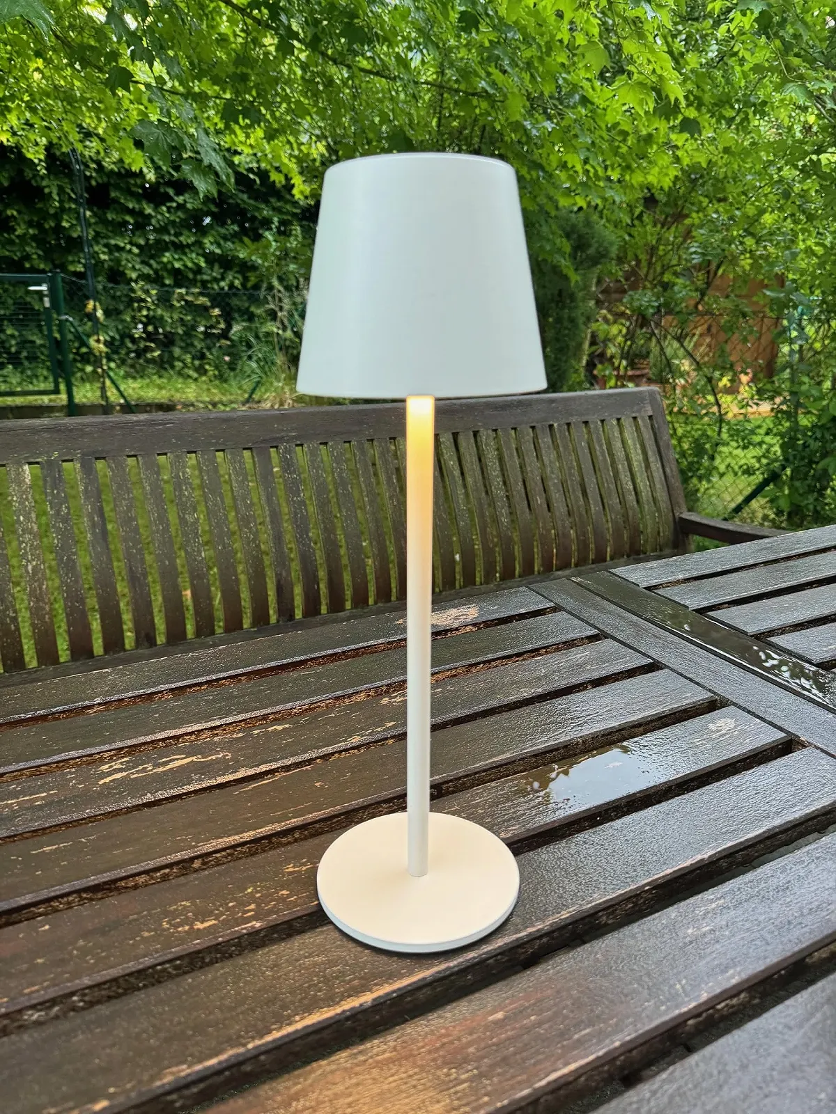 Настільна лампа greenandco Battery Table Lamp акумуляторна бездротова димована сенсорна 3000-5000 К CRI 90 3600 мАг для зовнішнього використання Біла, фото №2
