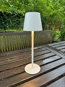 Настільна лампа greenandco Battery Table Lamp акумуляторна бездротова димована сенсорна 3000-5000 К CRI 90 3600 мАг для зовнішнього використання Біла synthetic.ua - Фото 1