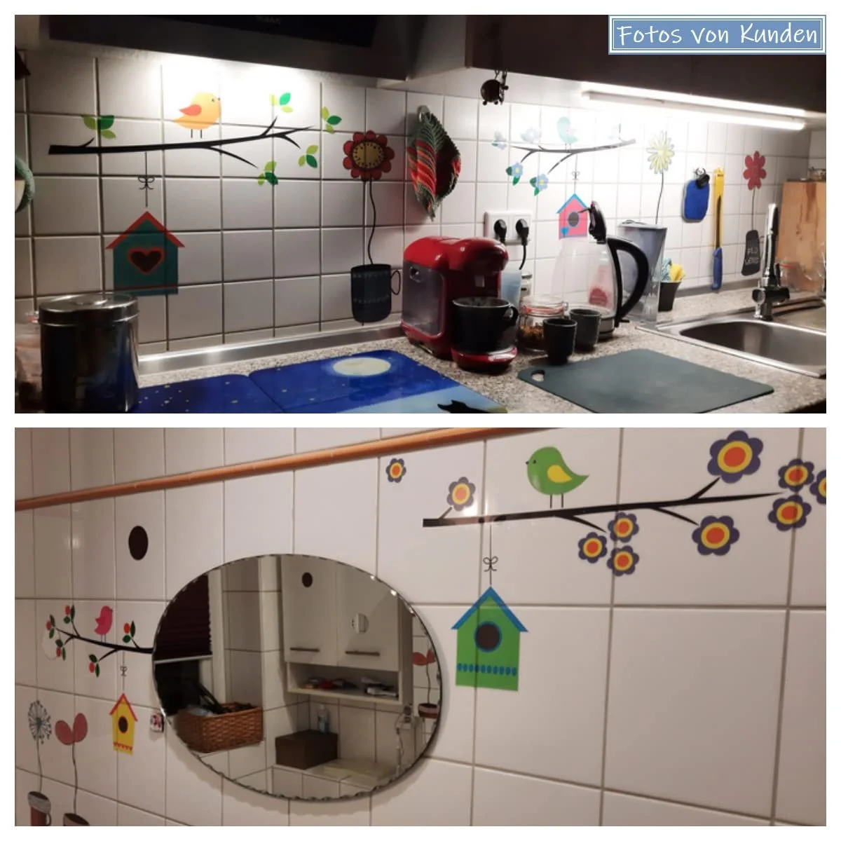 Наклейка на стіну WandSticker4U Метелики та сім'я птахів, фото №4 Наклейка на стіну WandSticker4U Метелики та сім'я птахів, фото №4