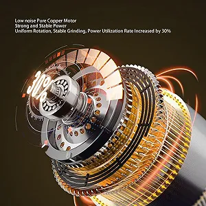 Портативная Кофемолка 90 мл, USB Перезаряжаемая, Кофемолка с Одним Касанием со Съемной Чашкой, 26 000 об/мин (Белая) synthetic.ua - Фото 1