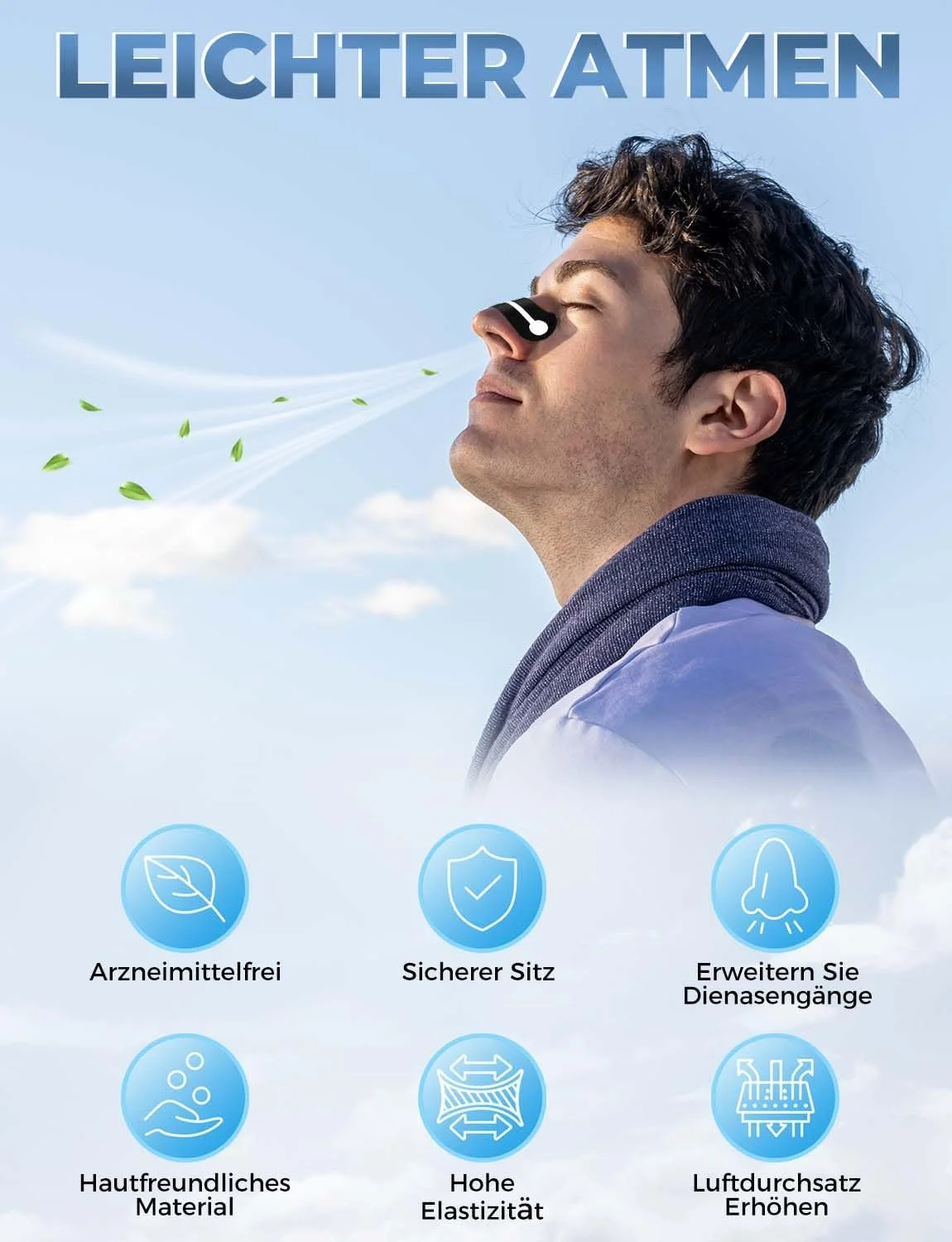 Пластирі для носа від хропіння, пачка 30 шт. Посилена підтримка розширює носові проходи, фото №2 Пластирі для носа від хропіння, пачка 30 шт. Посилена підтримка розширює носові проходи, фото №2