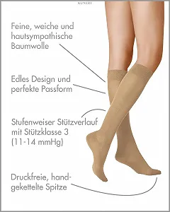 Женские гольфы Kunert, бежевый (Pure-Desert 6910), 6 synthetic.ua - Фото 1