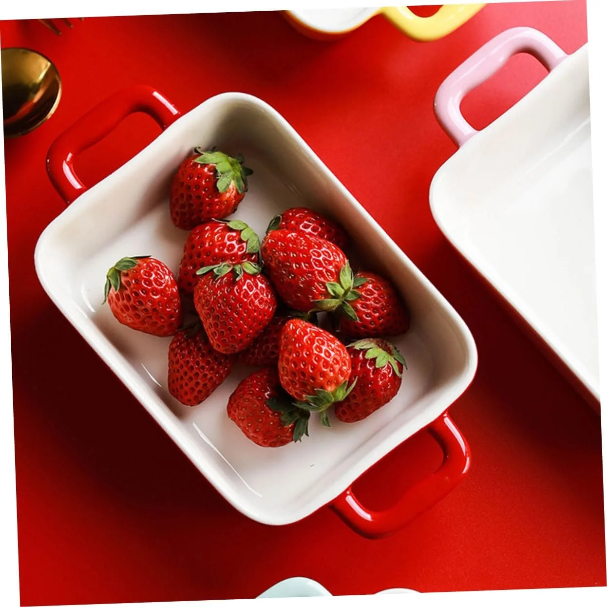 Форма для запекания TOYANDONA Круглая керамическая Красная, фото №4